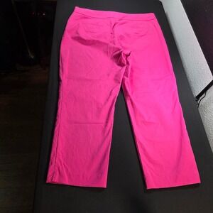 Ann Taylor Factory Womens Hot Pink Ankle Trousers Straight Leg Pants Size 14